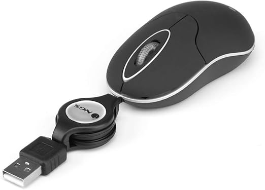 Mouse USB NGS Sin Black Cavo Retrattile