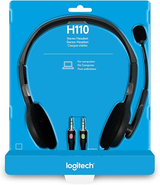 Cuffie con Microfono Logitech H110 Black