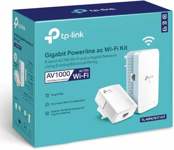 Powerline Tp-Link TL-WPA7517 KIT AV1000 Gigabit, Wi-Fi AC1200