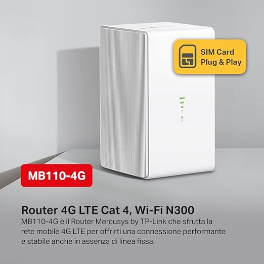 Modem 4G LTE Mercusys MB110 150Mbps N300 LAN/WAN