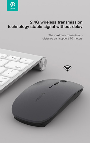 Mouse Wireless+Bluetooth Devia Lingo Black