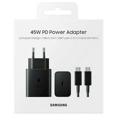 Caricabatteria da Rete Samsung EP-T4510XBEGEU con Cavo USB-C 45W Nero