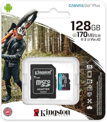 Micro SD Kingston Canvas Go! Plus 128GB C10 A2 170R